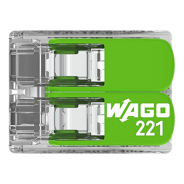 100 connecteur WAGO 2 entrées pour fil souple ou rigide 