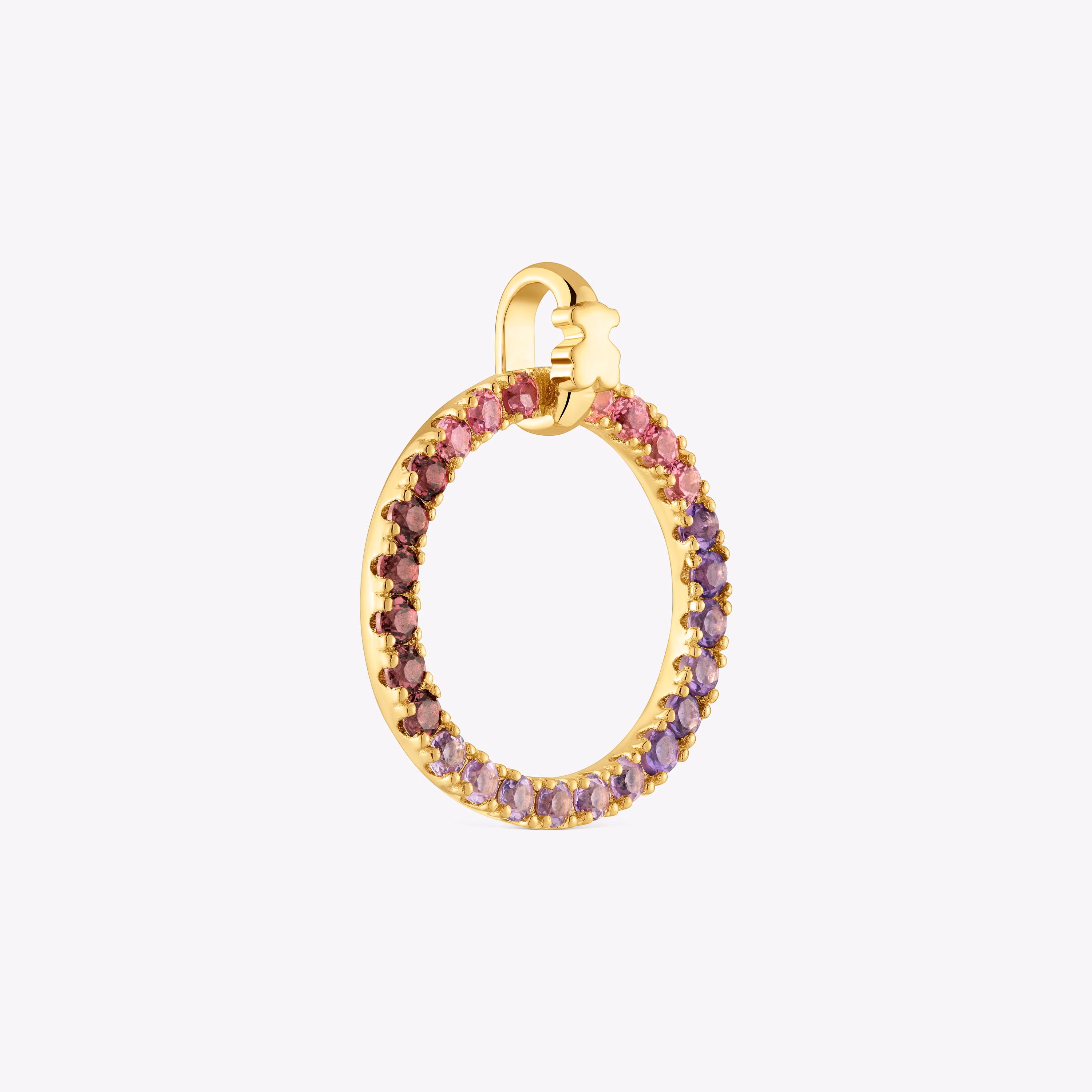 Colgante con baño de oro 18 kt sobre plata y gemas Straight