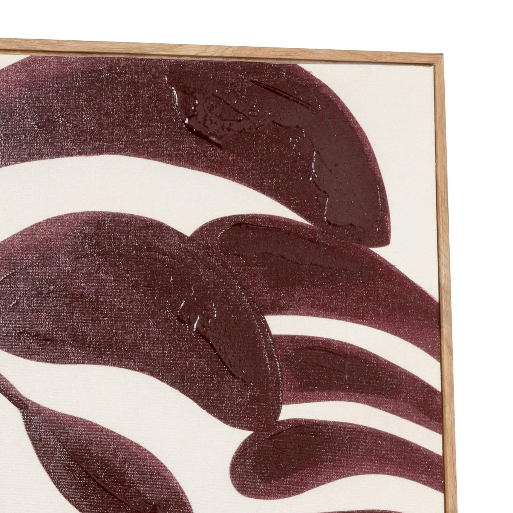 MARIANA - Toile imprimée et peinte rouge et beige 52x72