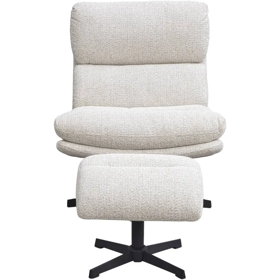 Draaifauteuil Bobbi incl. hocker - greige