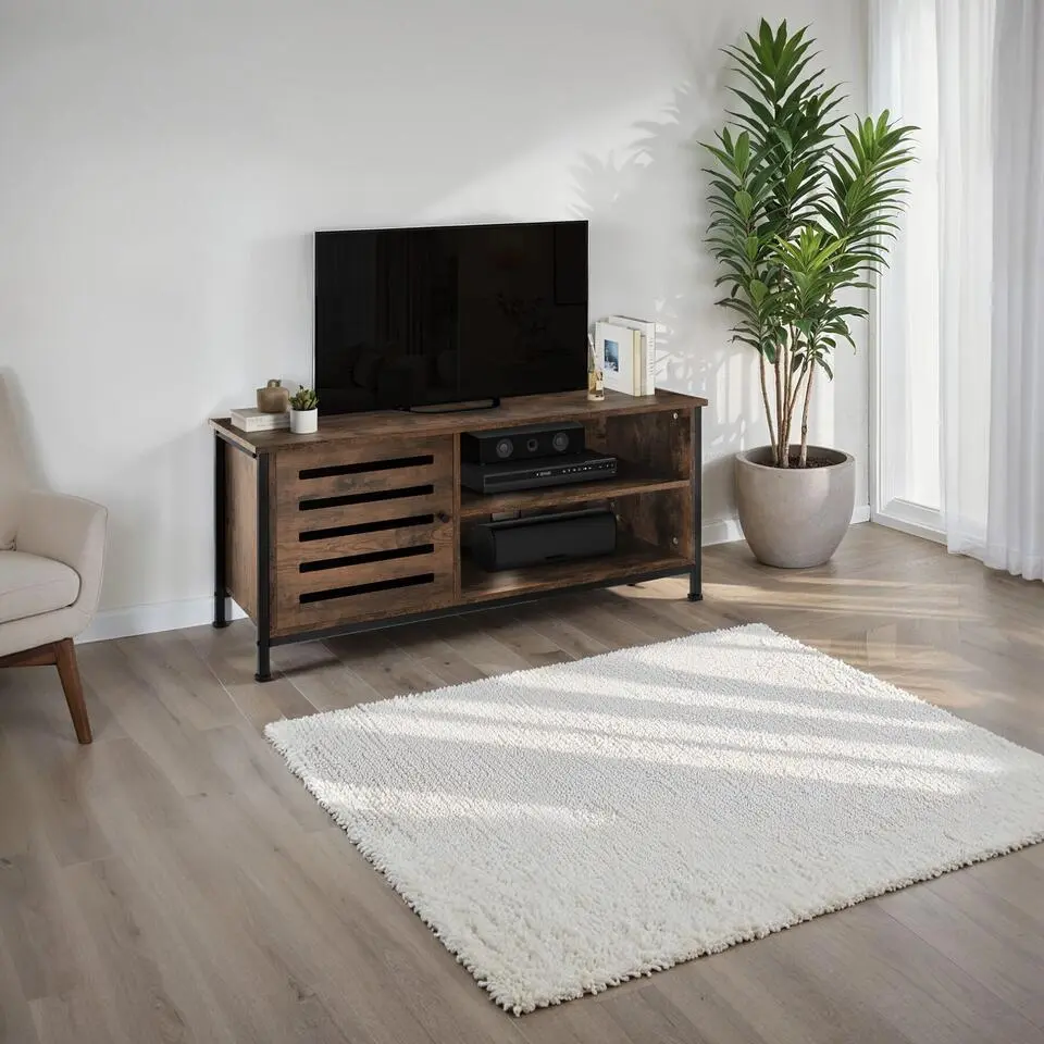 tectake TV-meubel Galway 110x41,5x50,5cm, Industrieel Hout Donker, Rustiek