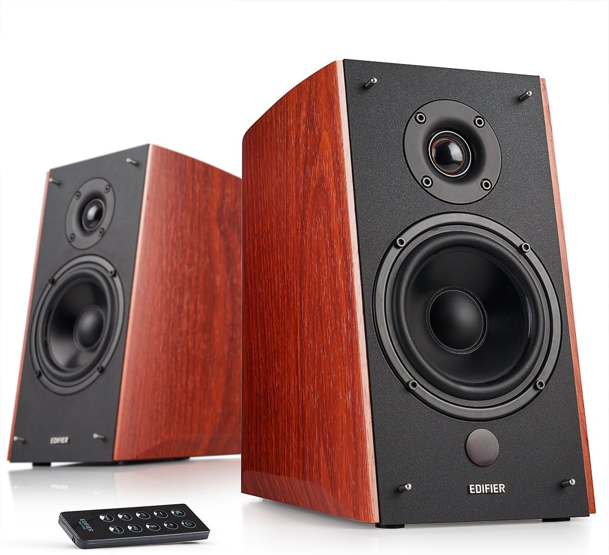Edifier R2000DB Powered Bluetooth Bookshelf Speakers - Near-Field Studio Monitors - Optical Input - 120 Watts RMS (Wood)