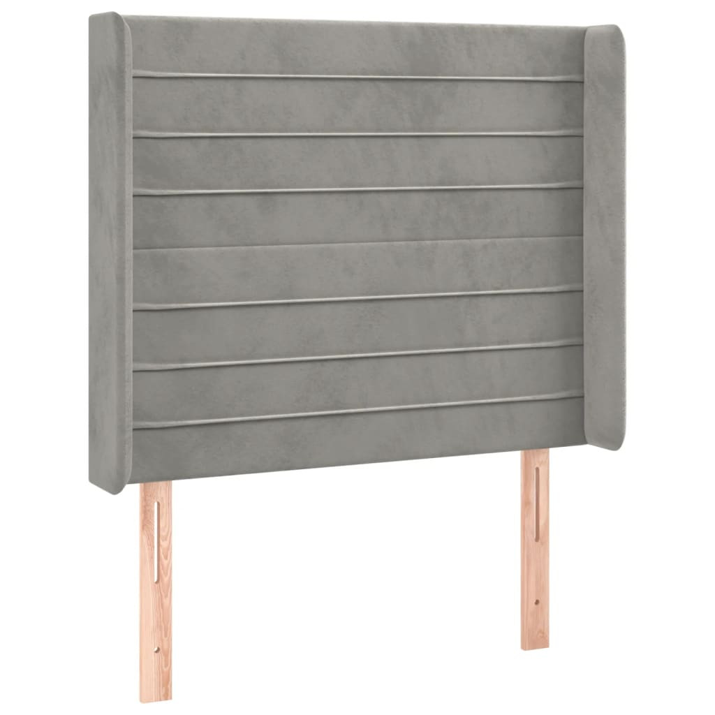 Wezgłowie Szary 103 x 16 x 118/128 cm Aksamit vidaXL