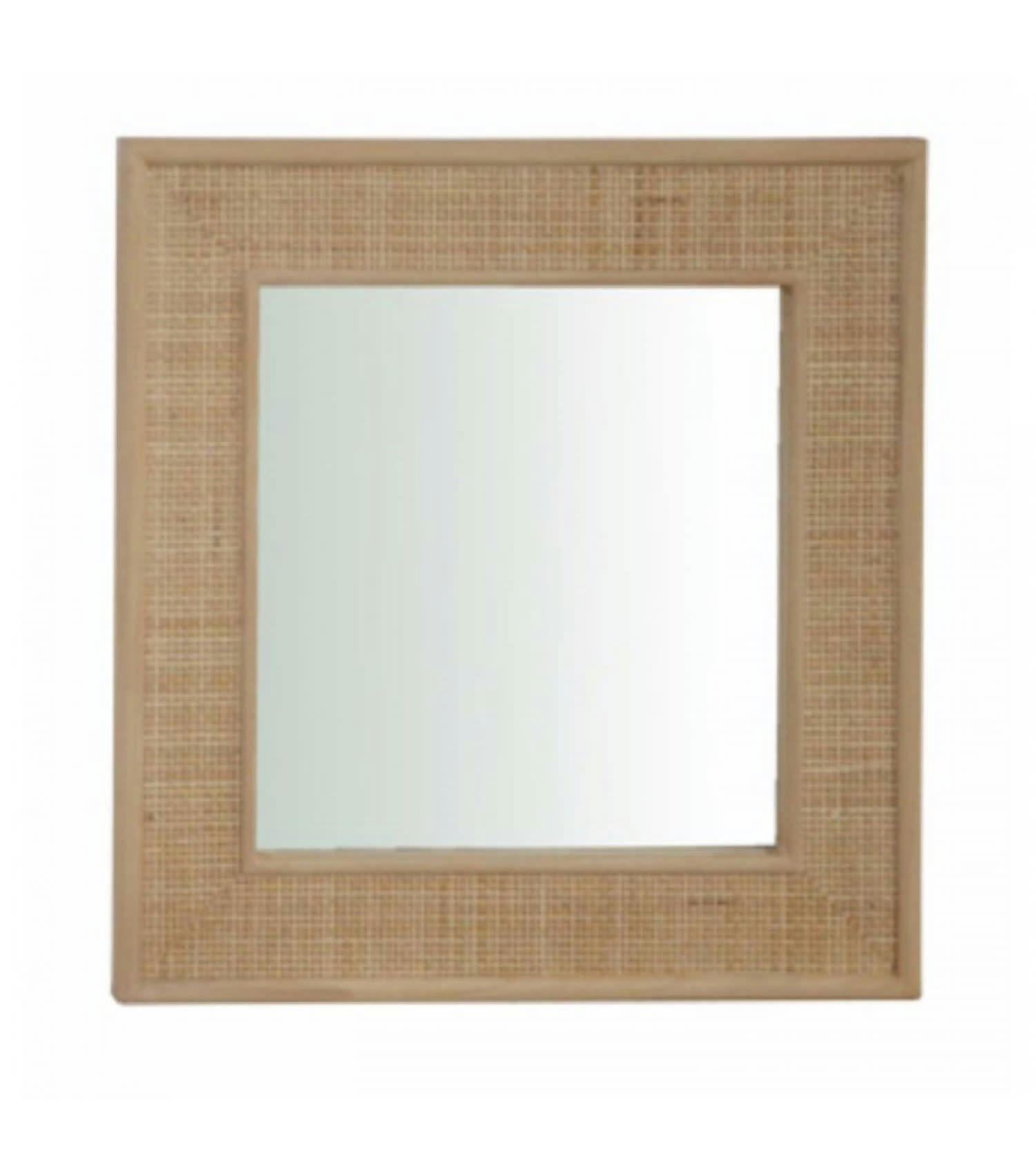 ROTIN - Miroir carré en rotin D60