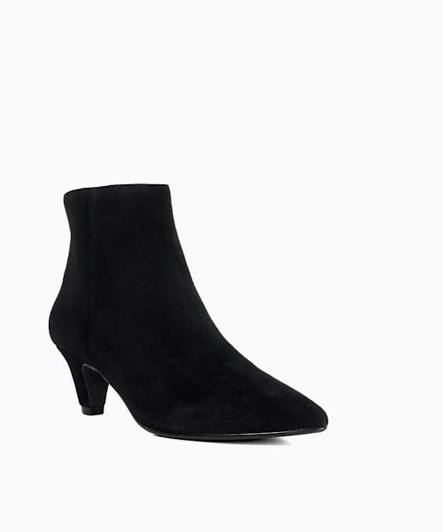 Omira Black - Suede Kitten Heel Sock Boots