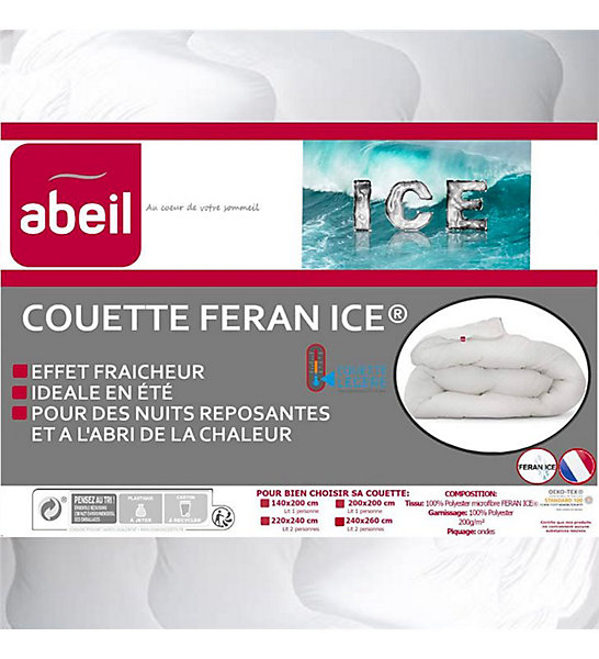 Couette de lit Légère pour été Feran Ice 200g blanc ABEIL Dimension - 200x200