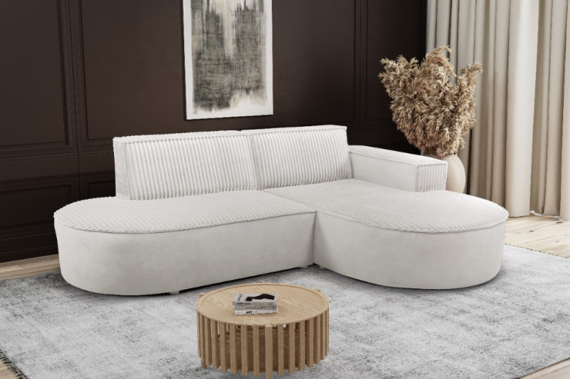 Sofa MODENA Studio Soft, tkanina Velo/Mavel, Ecru Prawostronny
