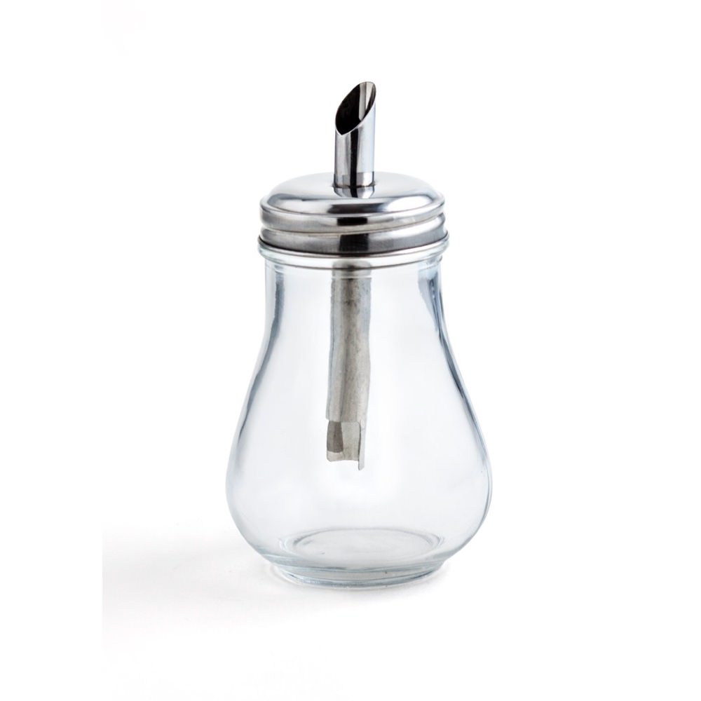 Açucareiro de vidro c/doseador de metal