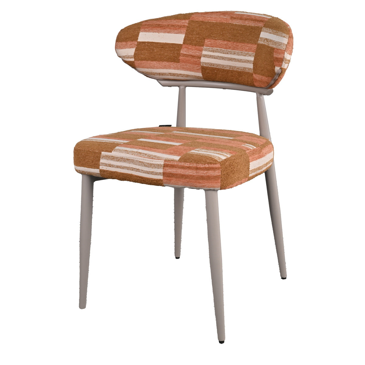 DÉJA Living Eetkamerstoel Nora - Terracotta/Greige Stof - Set van 2
