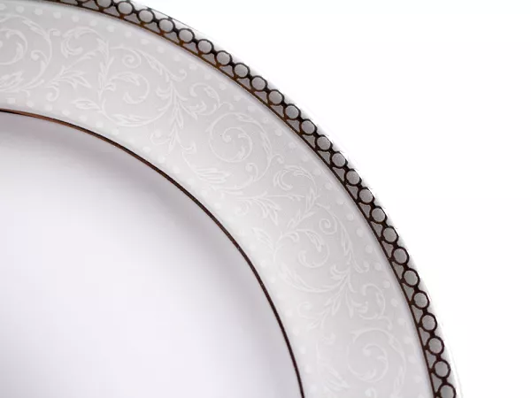 Serwis obiadowo - herbaciany na 12 osób (82el) Bogucice - Martha Platin Classic 975