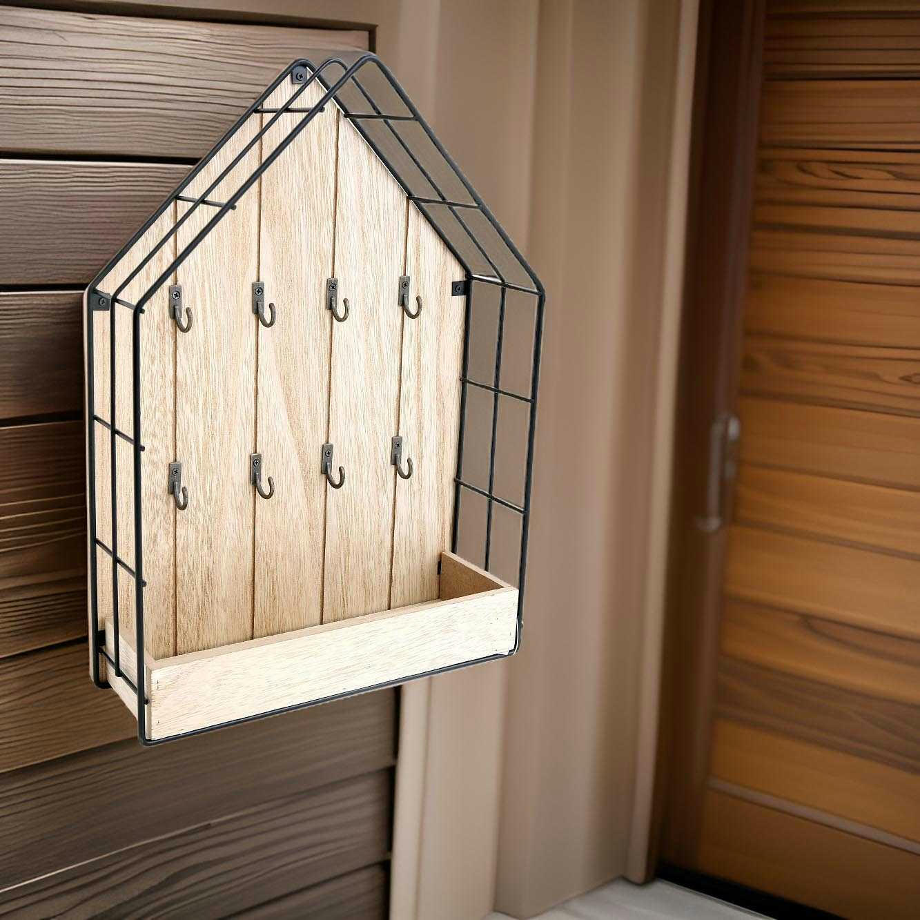 - Boite à clés métal et bois home 35 cm