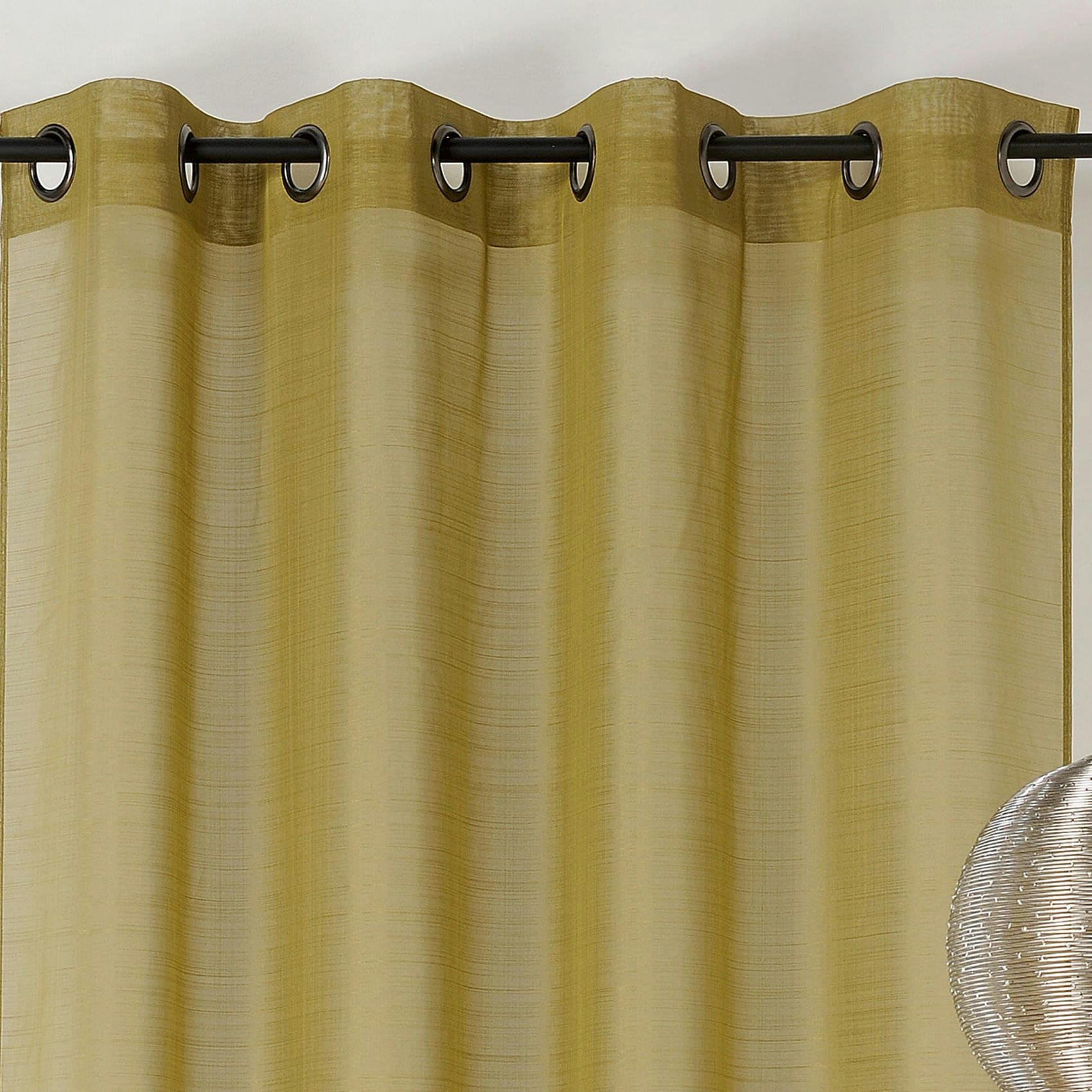 - Voilage en étamine givrée polyester vert clair 145x240 cm