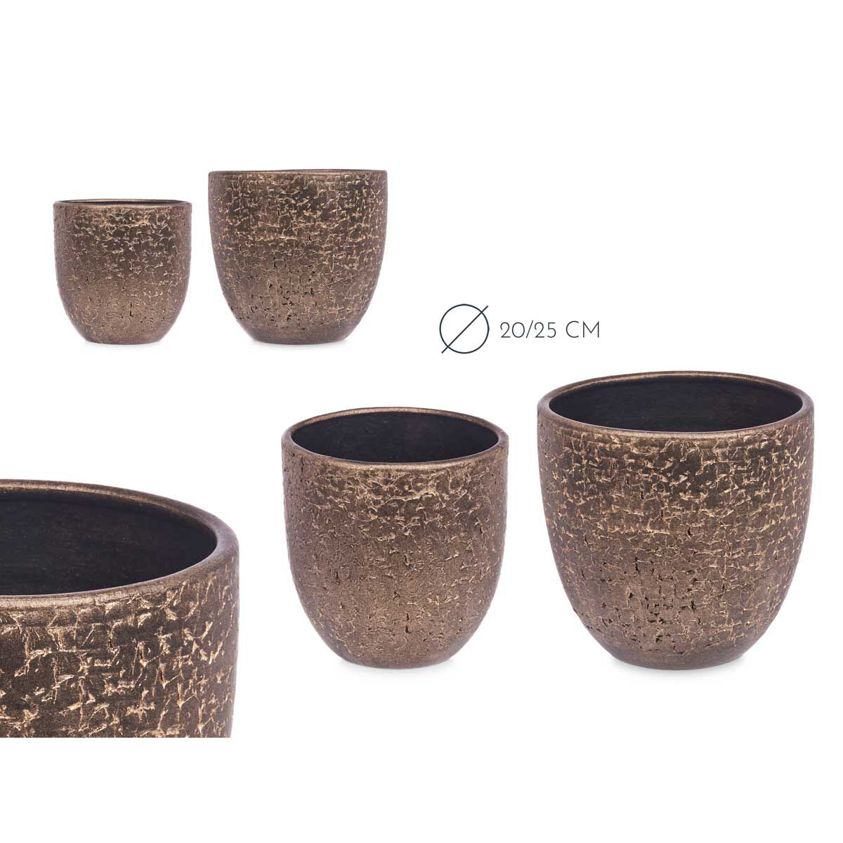 Vaso de cerâmica dourado 20cm