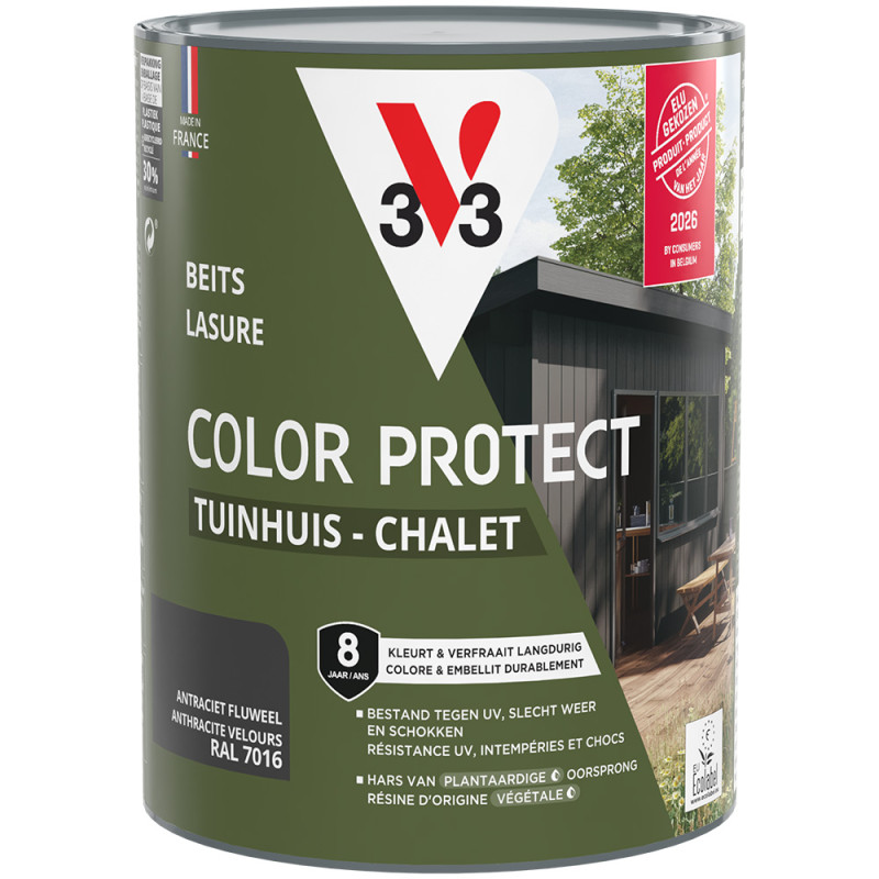 Lasure pour chalet Color Protect anthracite 0,75 L V33
