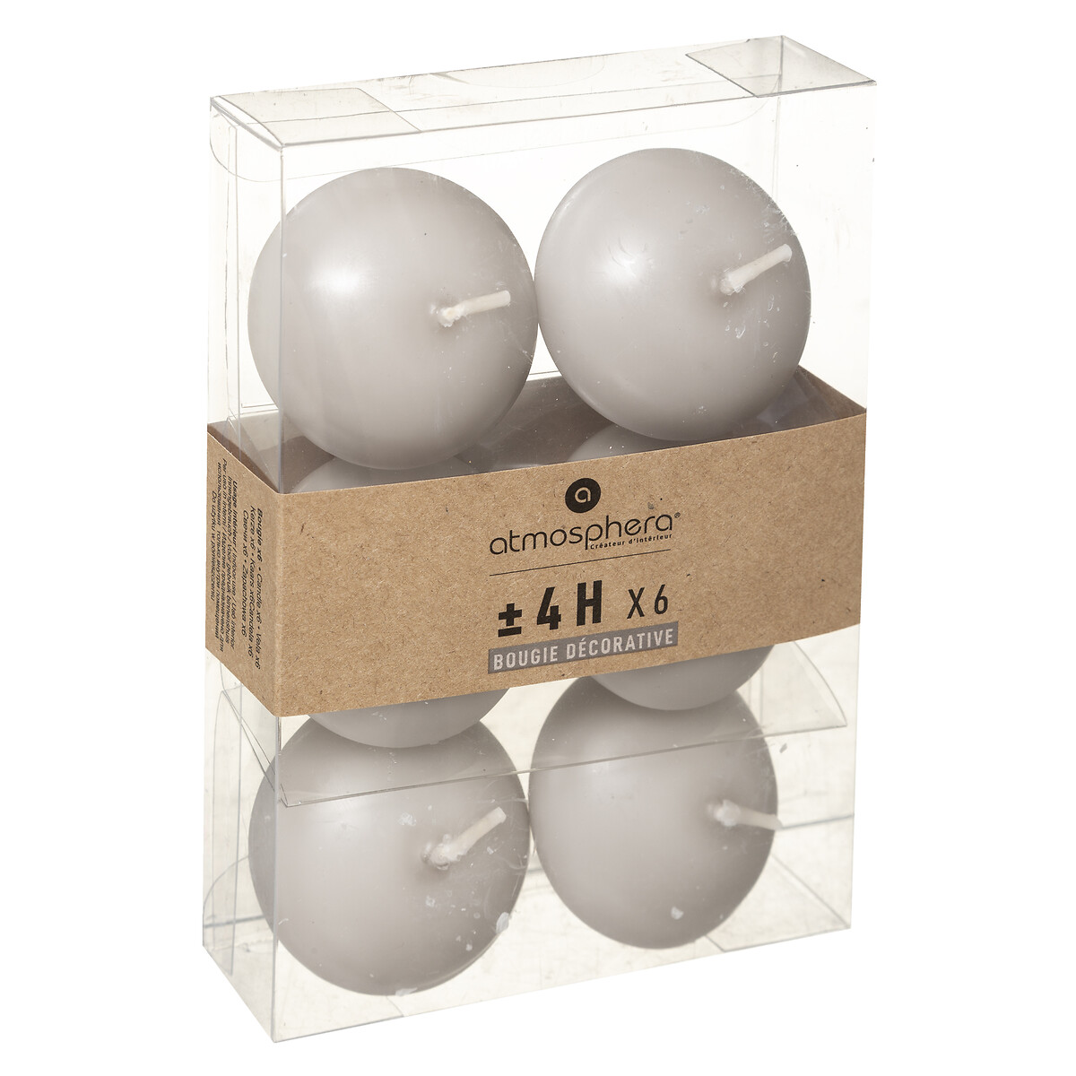 Floating candle Taupe grey, 25g