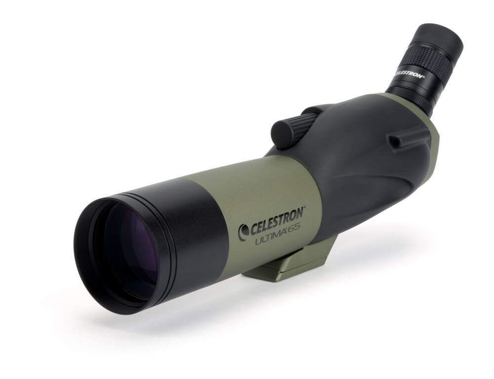 Celestron Ultima 65 Angled Zoom Spotting Scope with Smart Phone Adapter & Case, 18x55-65mm