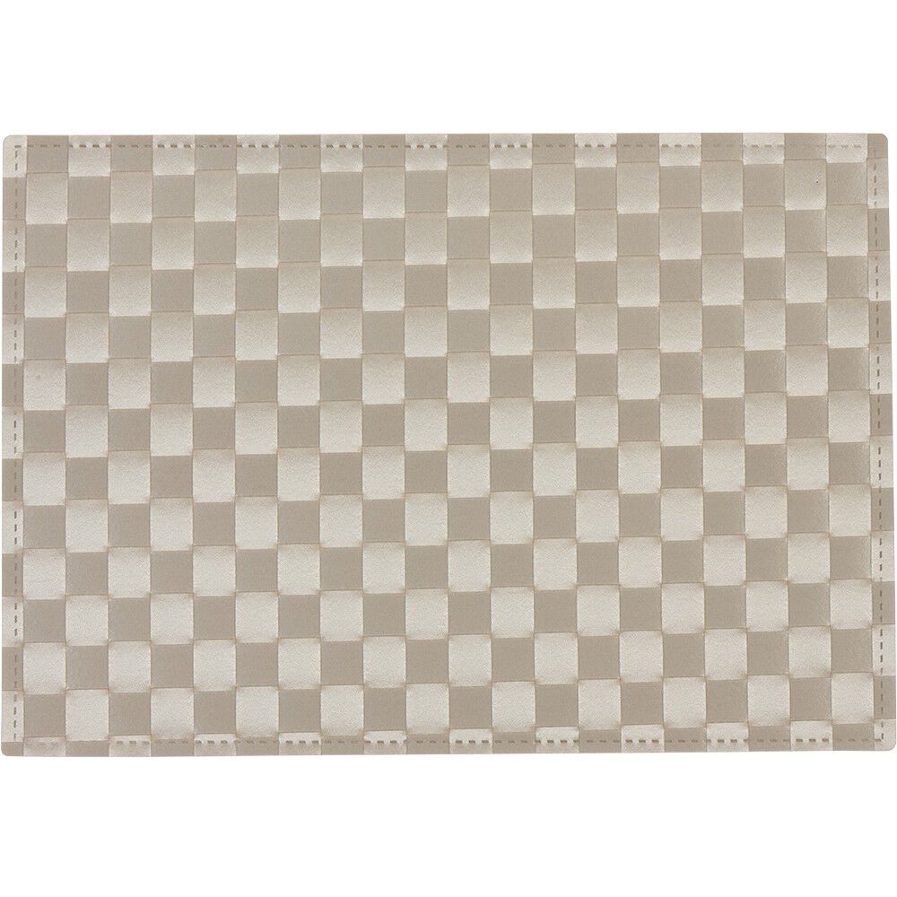 Set de table rectangulaire plastique effet tressé uni marron