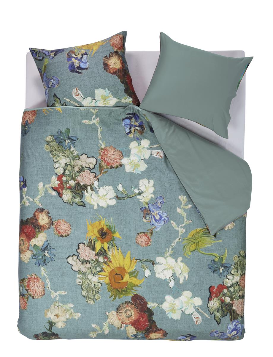 Beddinghouse x Van Gogh Museum Partout des Fleurs dekbedovertrek - Tweepersoons - 200x200/220 cm - Groen