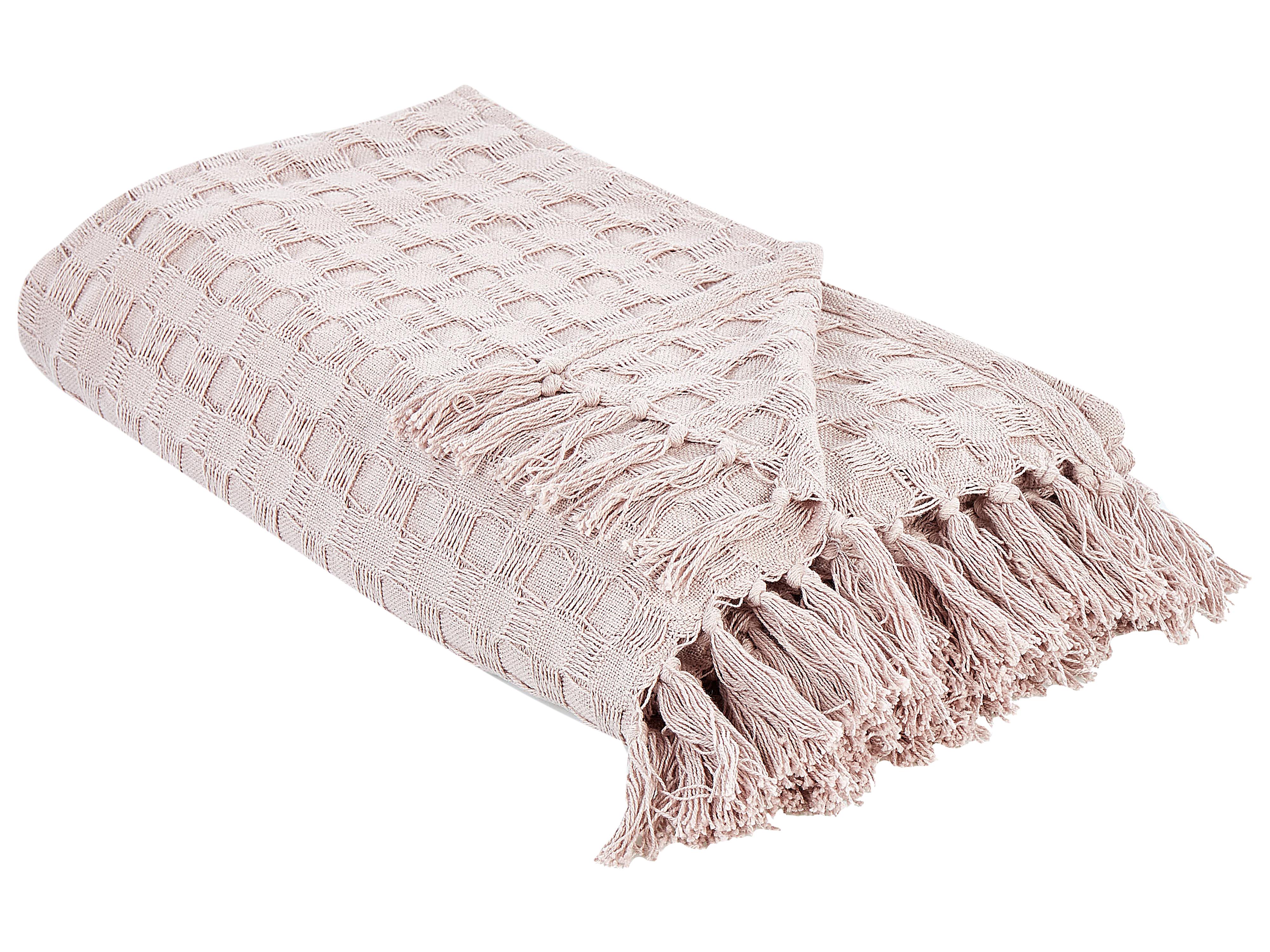 Bedspread BERE Cotton 150 x 200 cm Pastel Pink