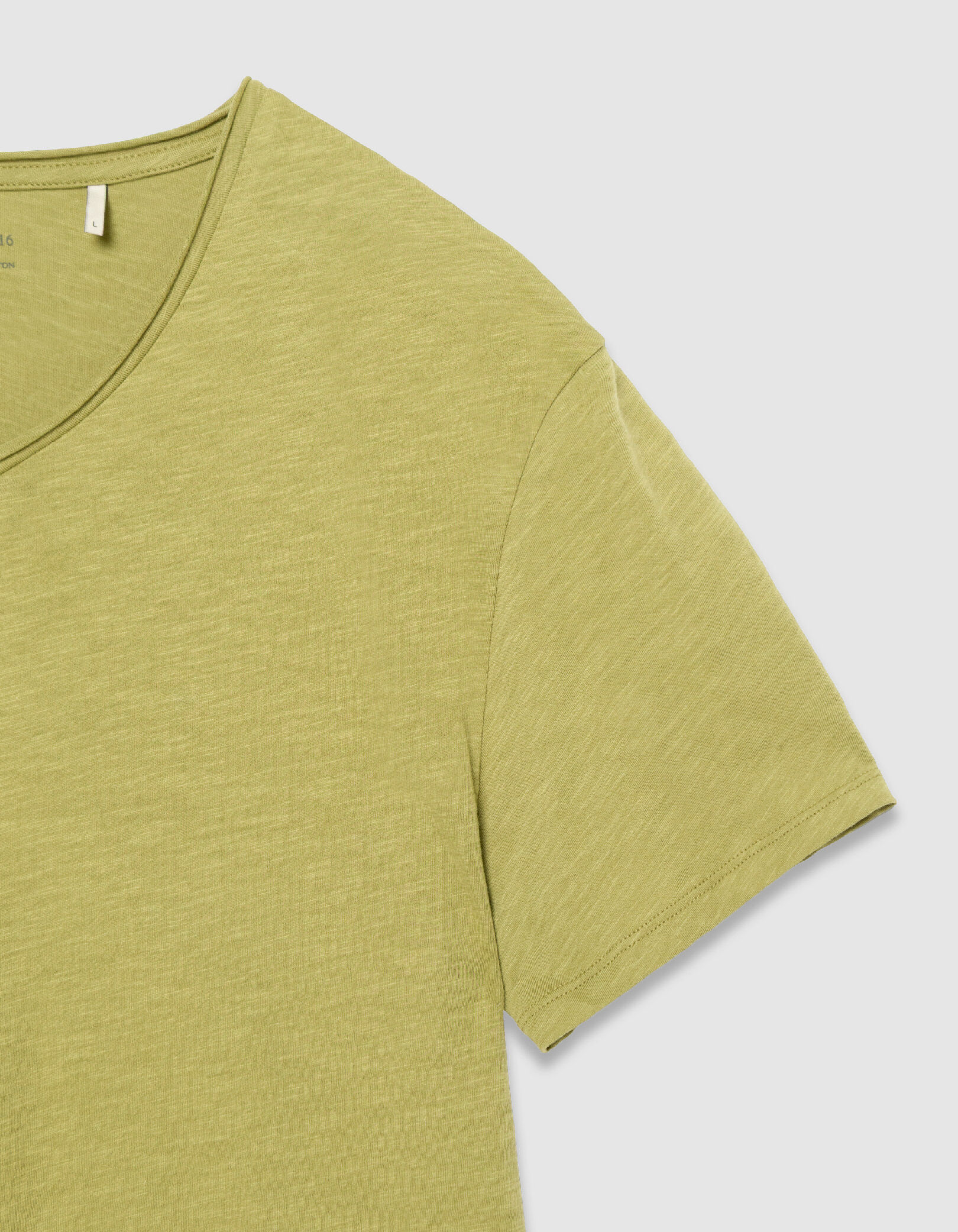 T-shirt encolure V parme coton bio flammé Homme