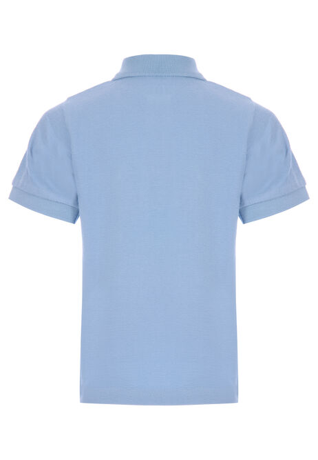 Younger Boys Blue Stripe Polo Shirt
