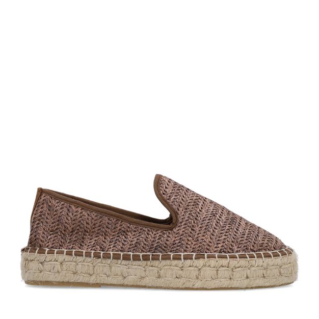 Bruine raffia espadrilles