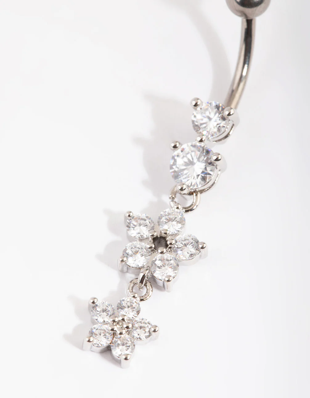 Titanium Floral Belly Bar