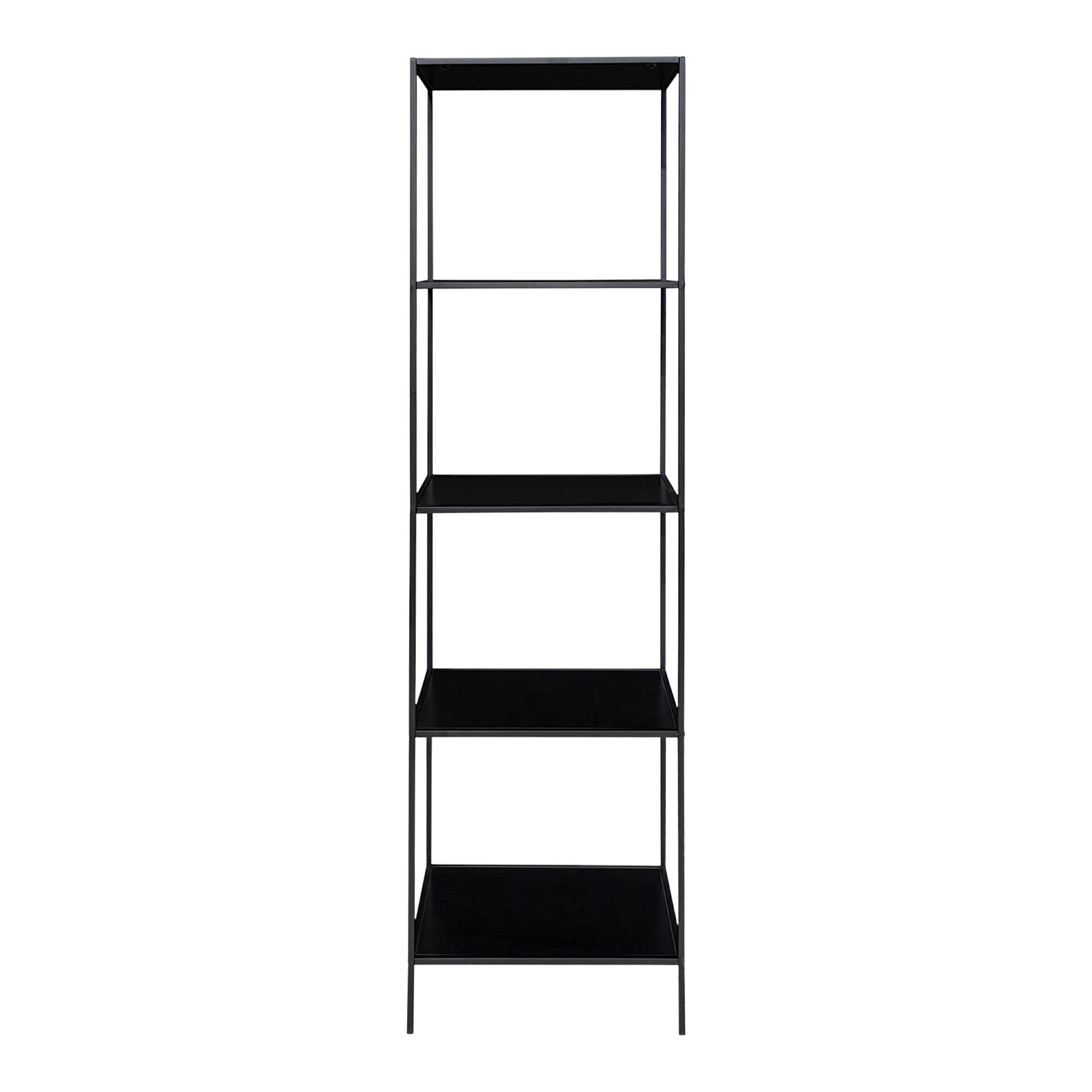 Meuble colonne noir 5 plateaux VARDE
