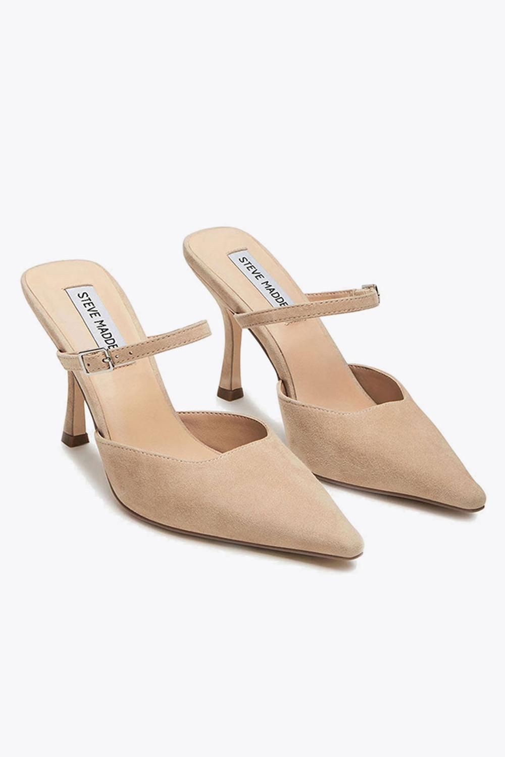 STEVE MADDEN Brecki Heel Taupe' Suede Heels