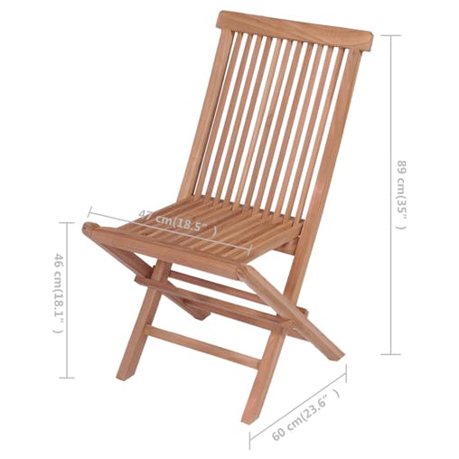 NNEVL Folding Garden Chairs 4 pcs Solid Teak Wood
