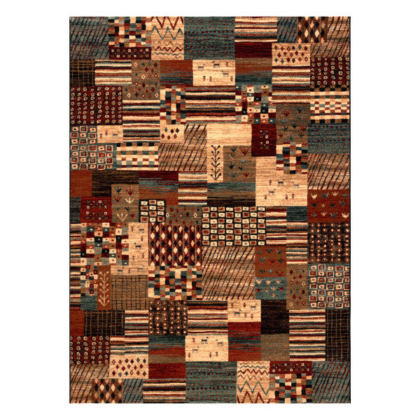 Dywan wełniany KASHQAI 4353 990 Patchwork terakota / beż 80x160 cm