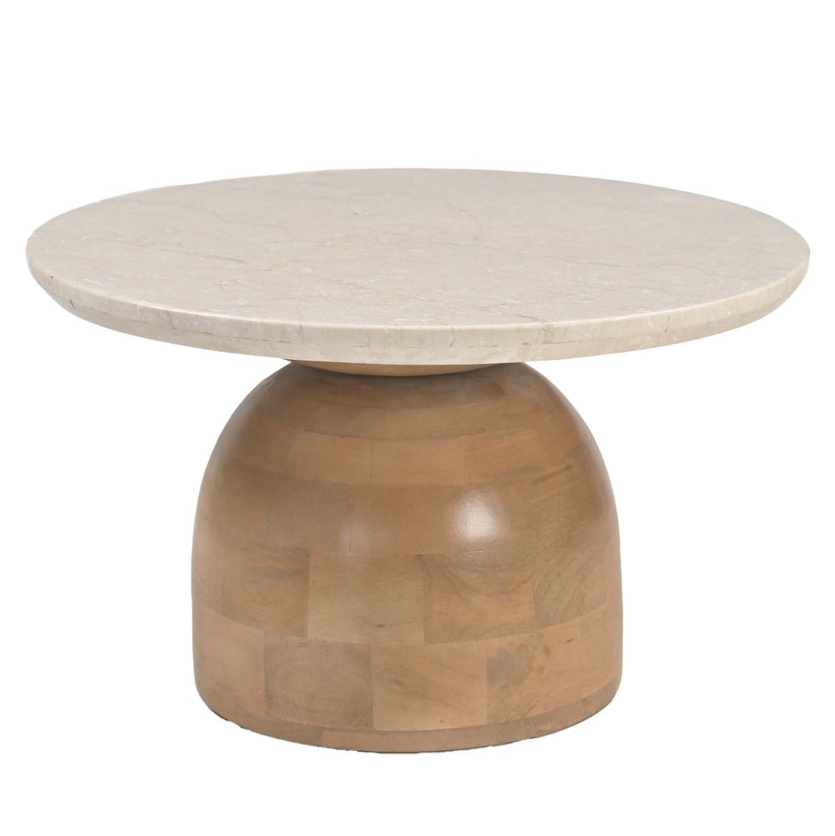 DÉJA Living Eettafel Miro Rond - Marmer/Hout - Naturel - 90x90x35cm