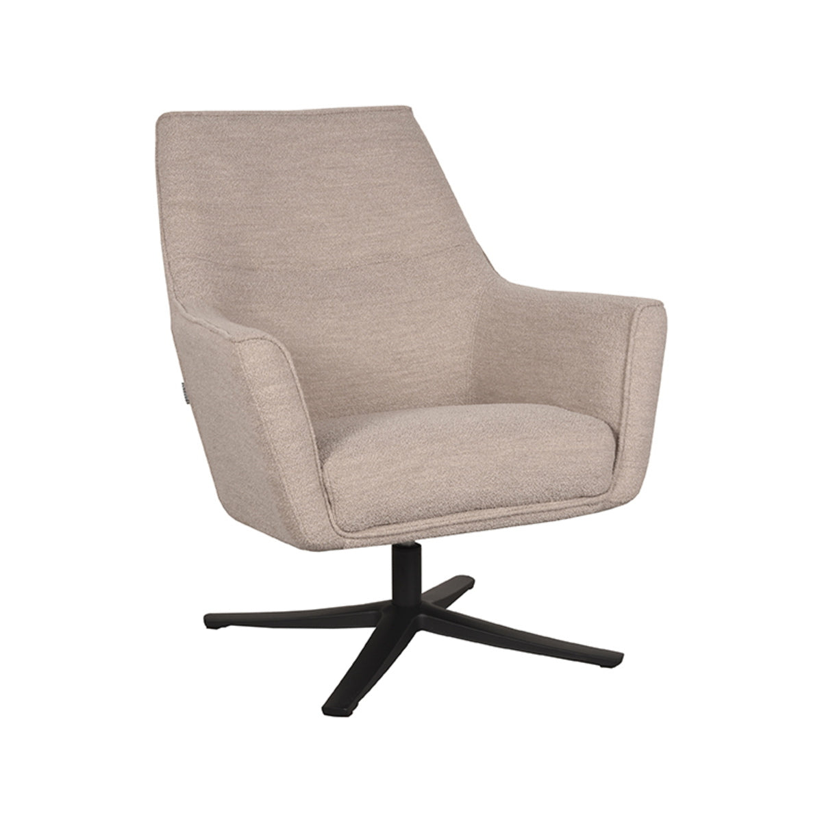 LABEL51 Fauteuil Tod - Beige Bouclé - Draaibaar - 76x75x90cm