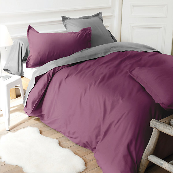 Housse de couette uni 240x220 cm coton ALTO Raisin