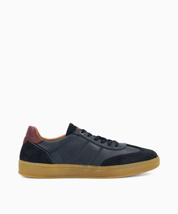 Theos Navy - Leather Low-Top Trainers