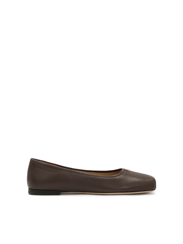 Dark brown ballerinas with square nose