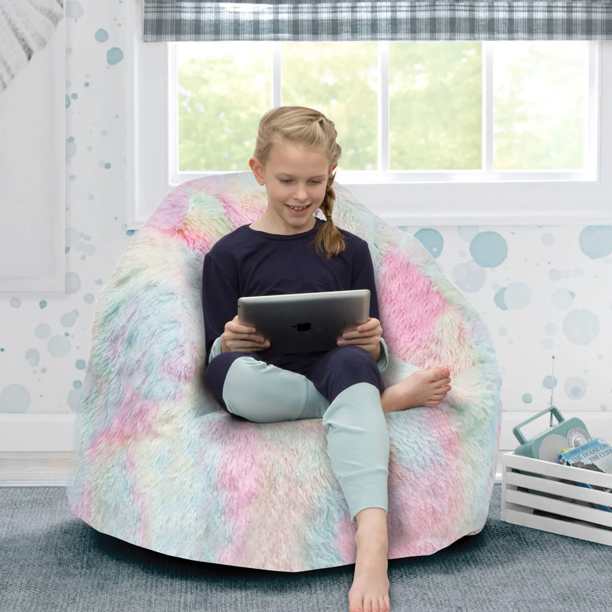 Delta Children Cozee Fluffy Chair, Kid Size For Kids Up To 10 Years Old