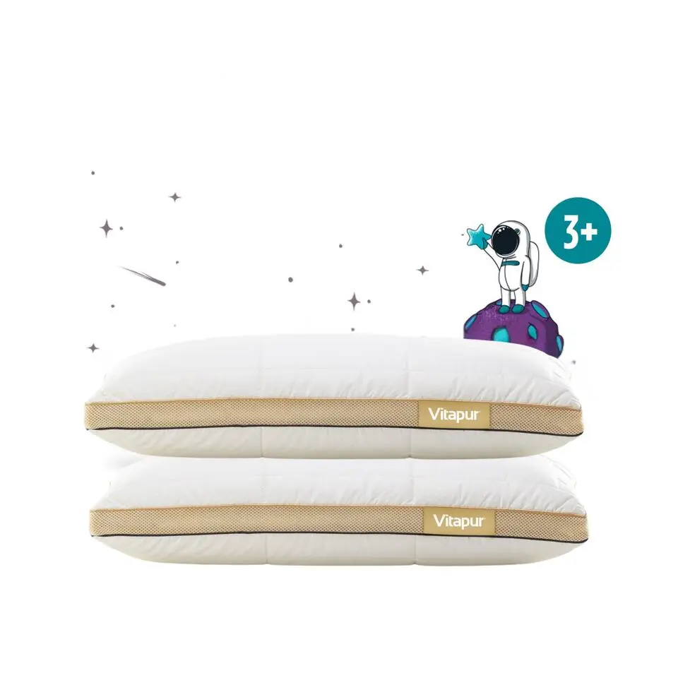 Vitapur Kinderkussen - Traagschuim vulling - 40x60 cm - 2 stuks