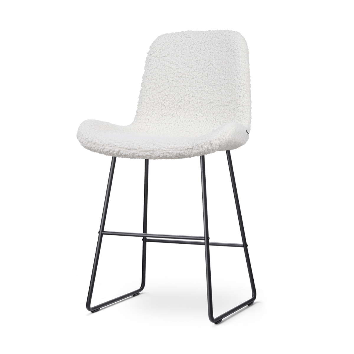 Nolon Nino-Fé Barkruk Teddy Gebroken Wit - Zwart Onderstel - 65 cm