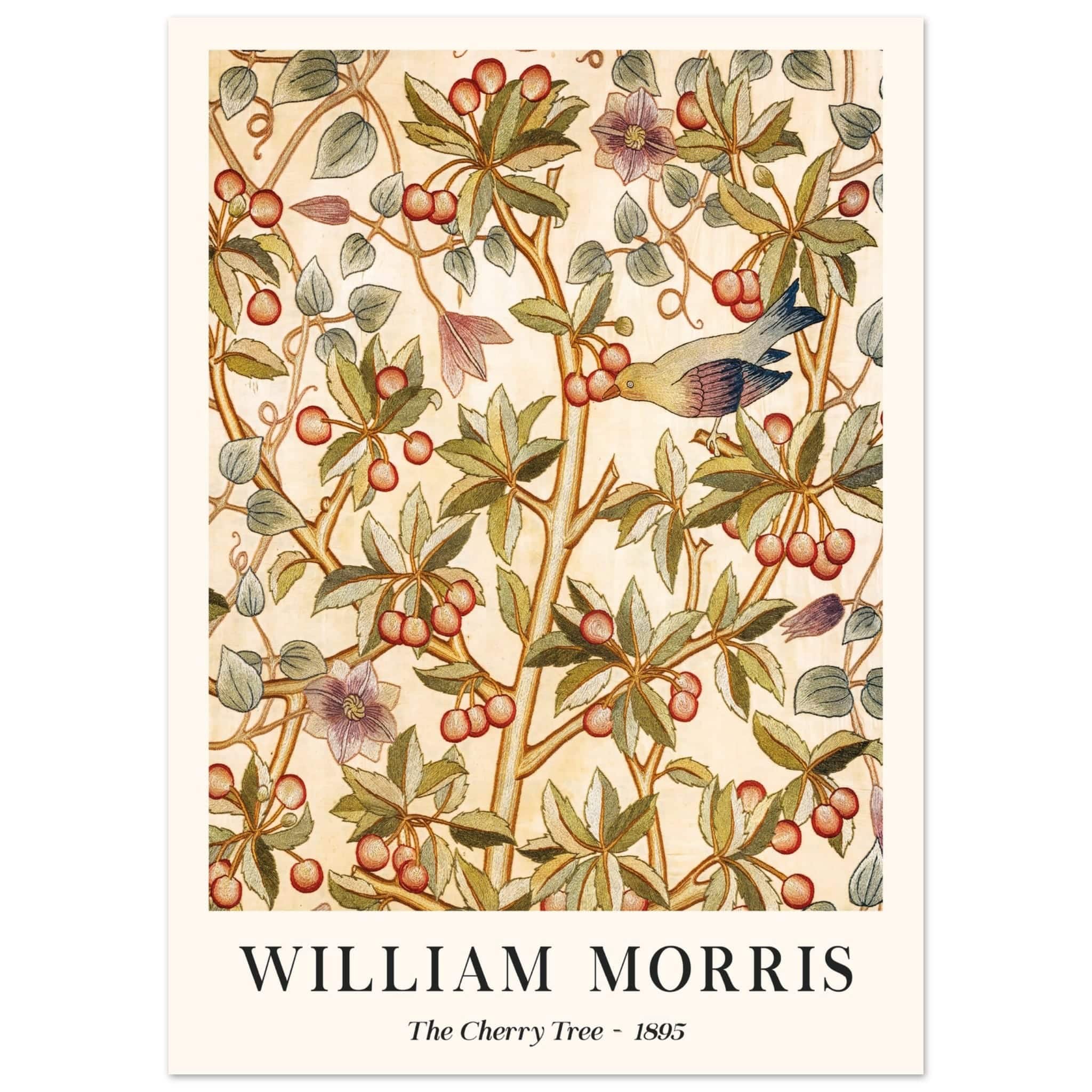 Artfulprints Poster William Morris - The cherry tree 1895  - 50x70 cm - Groen