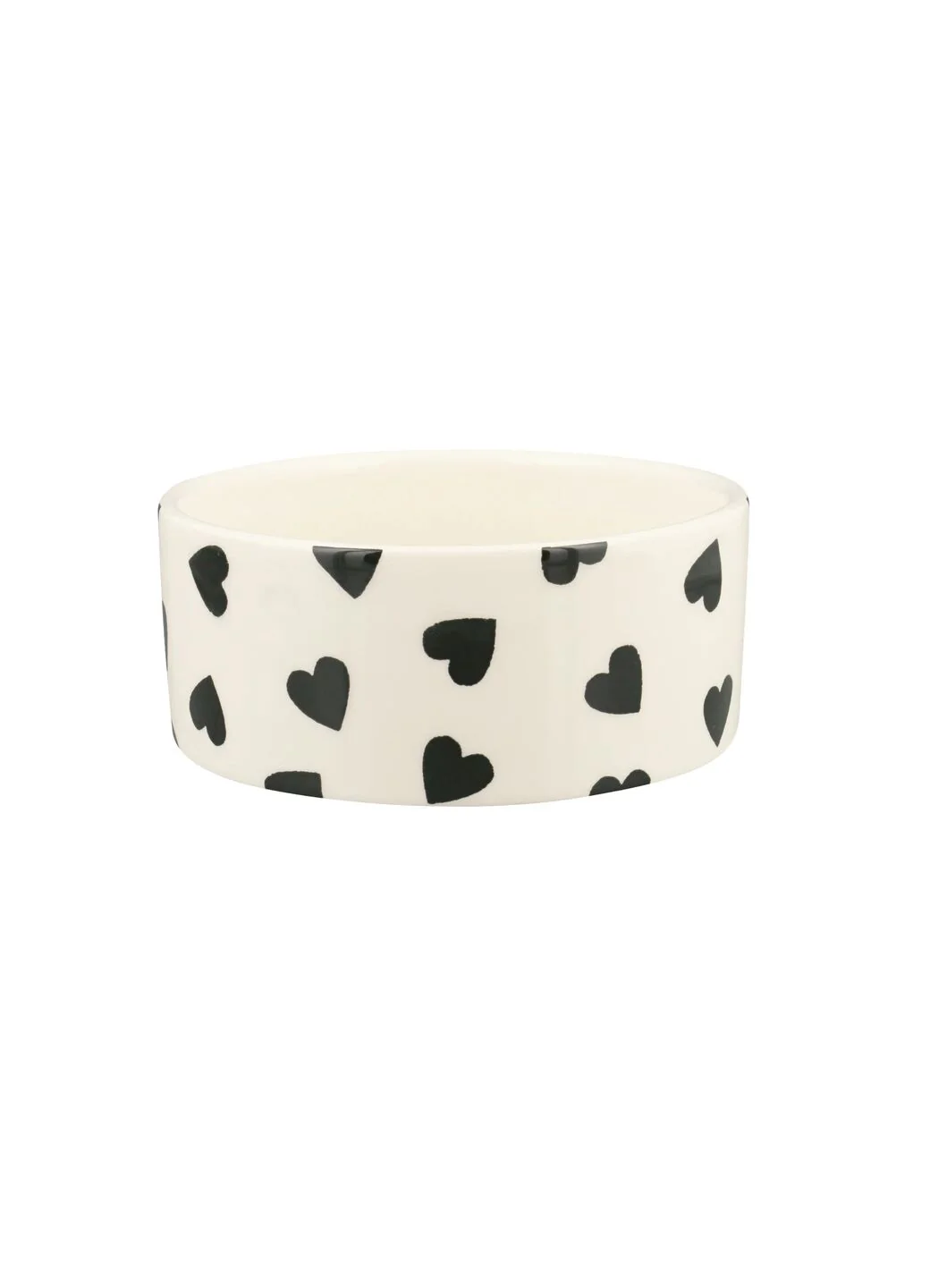 Personalised Black Hearts Small Pet Bowl