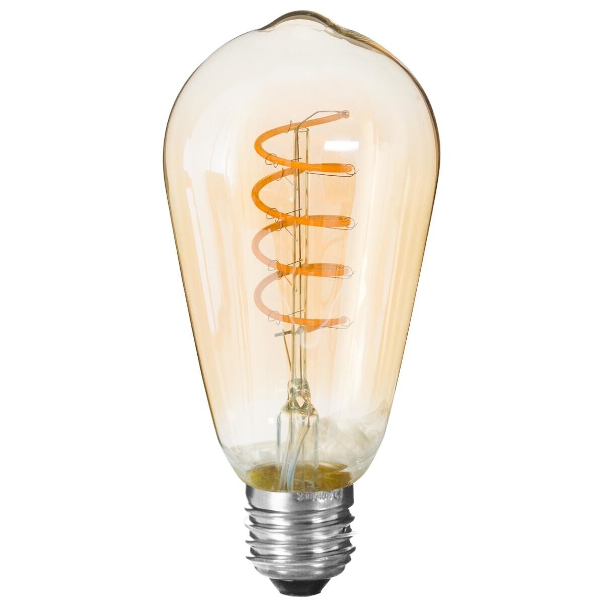 LED bulb "Tear" Twisted Amber, D.6.5 cm, E27