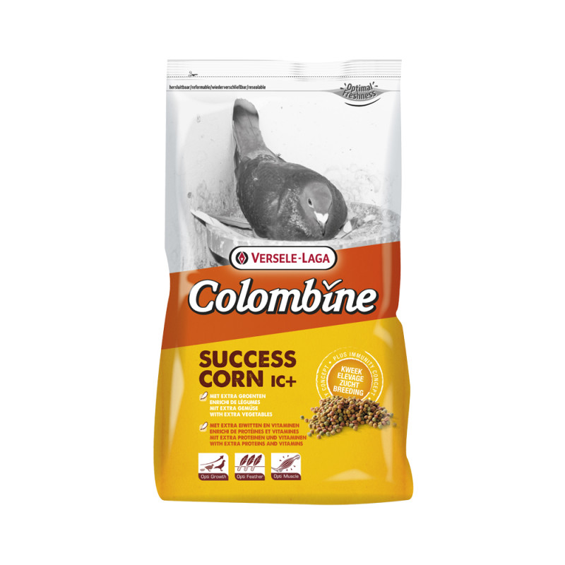 Granulé protéiné pour l'élevage et la mue des pigeons Success-Corn I.C.  3 kg
