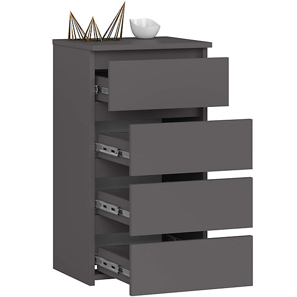 Commode AKORD CL4 Gris Graphite 40 cm 4 tiroirs façade Gris Graphite 40x35x74 cm
