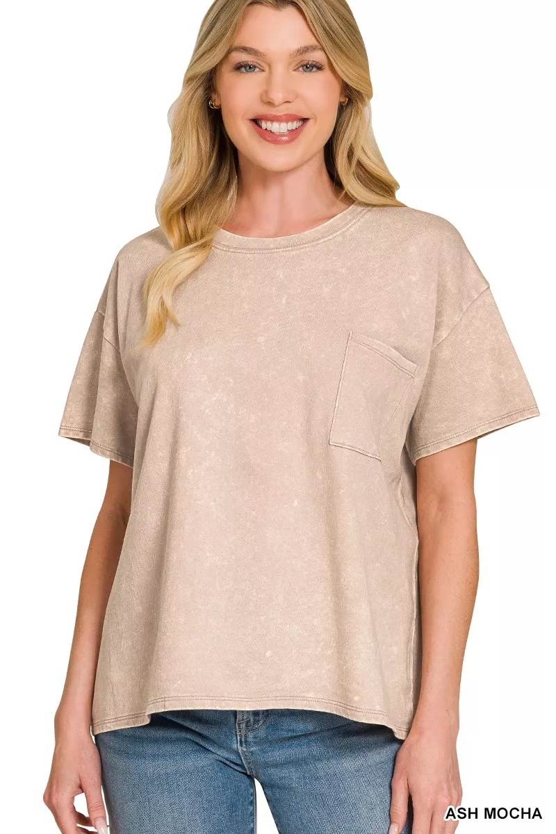 French Terry Acid Washed Relaxed Top & Short Set