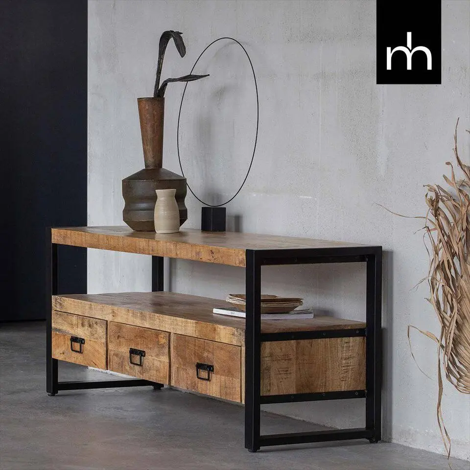 Mangohoutonline - TV Meubel Britt 150cm Rechthoekig - Bruin - Mahom