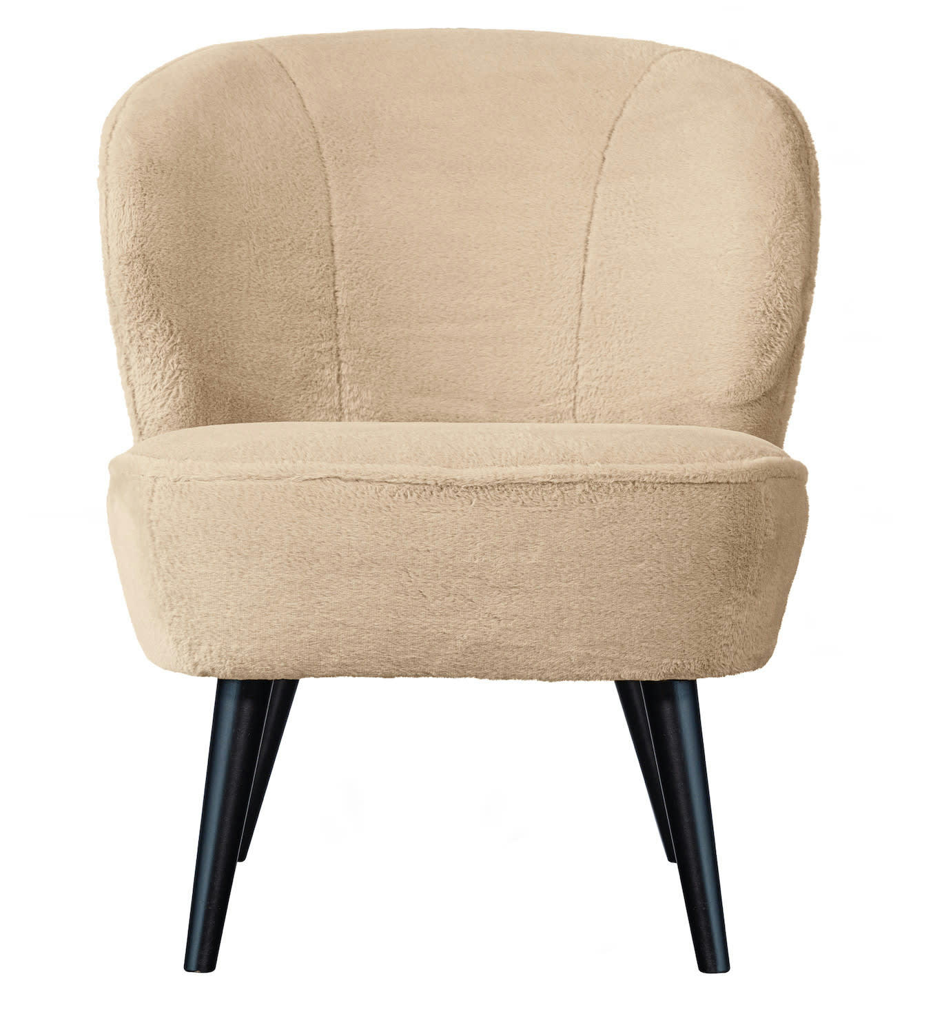 SARA - Fauteuil effet fourrure crème