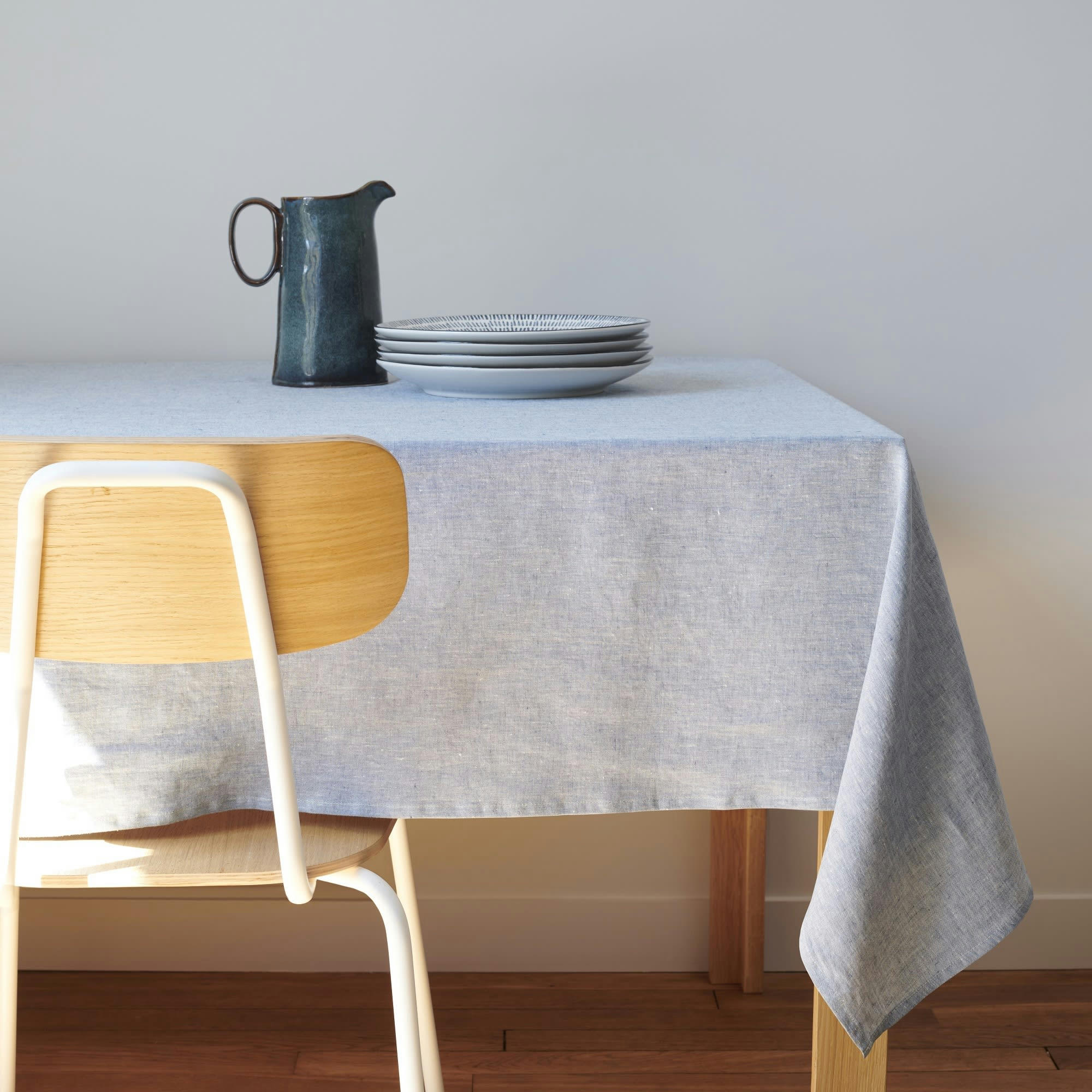 NAPPE NATURELLE - Nappe en lin bleu 180x280cm