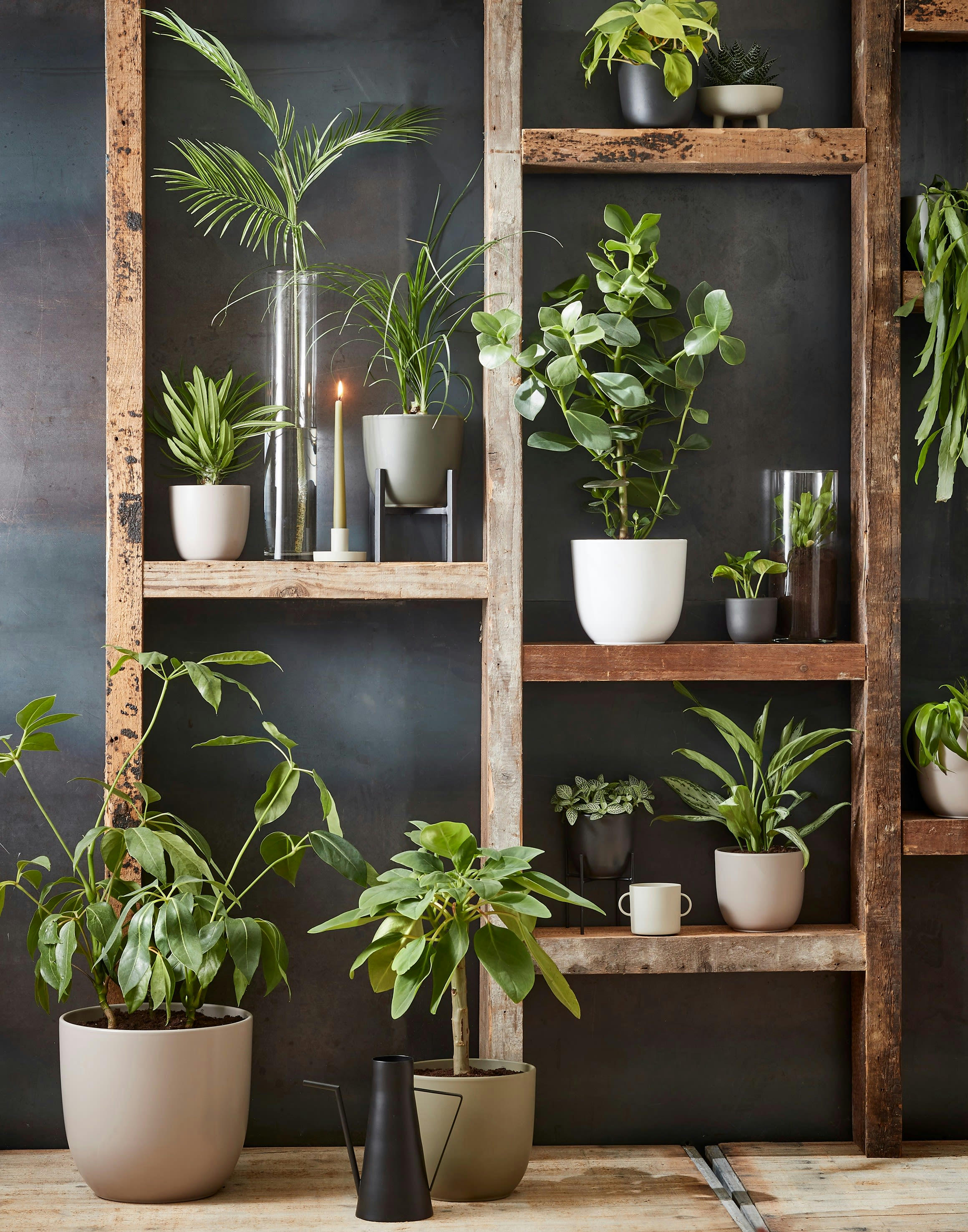 TUSCA - Cache-pot en céramique mat taupe D25