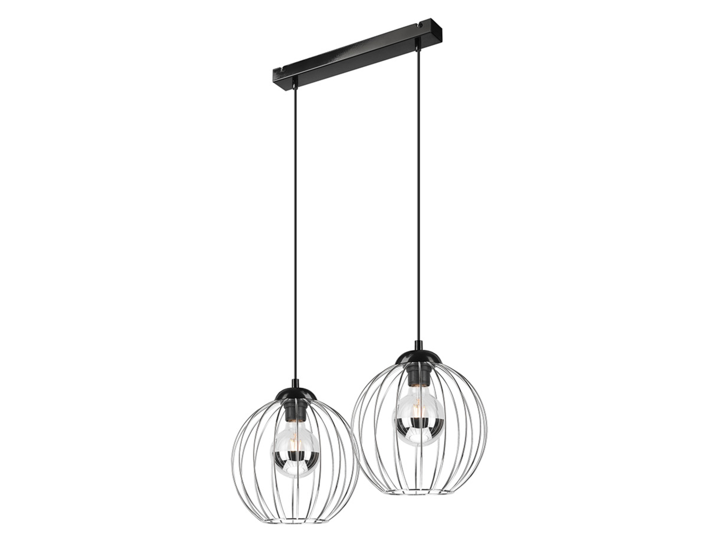 Lampa wisząca Zoya 2-punktowa metalowa srebrna